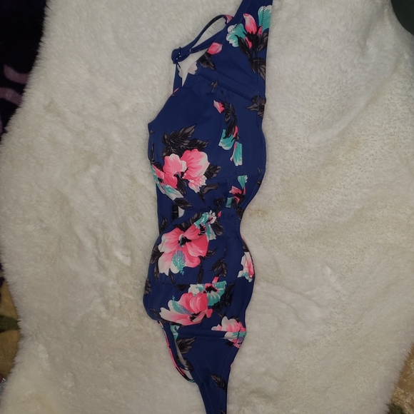 Seafolly bikini blue turquoise pink floral top bra - Picture 4 of 12